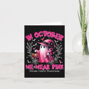 Oktober Vi Bära Rosa Ghost Witch Breast Cancer Awa Kort
