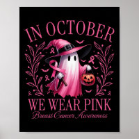 Oktober Vi Bära Rosa Ghost Witch Breast Cancer Awa