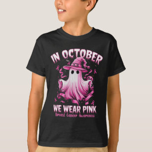 Oktober Vi Bära Rosa Ghost Witch Breast Cancer Awa T Shirt