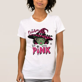 oktober Vi Bära Rosa Halloween Ghost Breast Cancer T Shirt