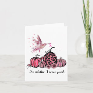 Oktober Vi Bära Rosa Hummingbird Breast Cancer Awa Kort