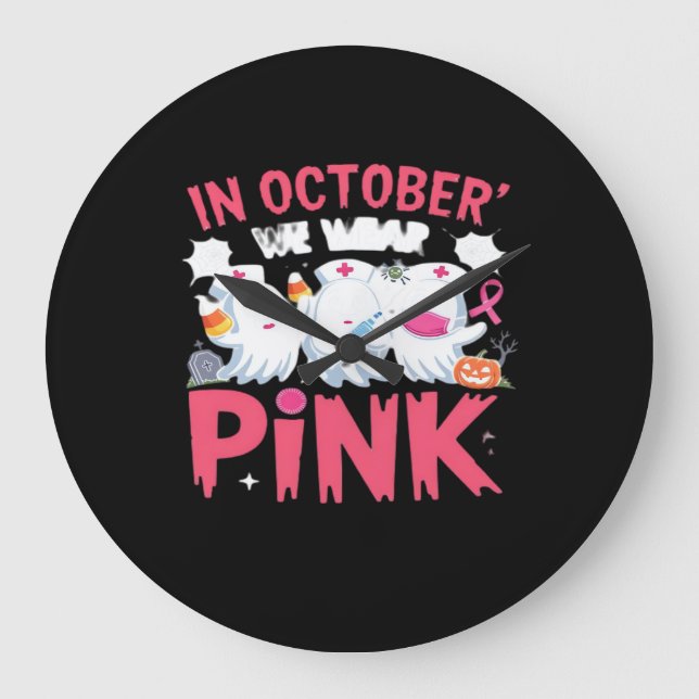 Oktober Vi Bära Rosa Medvetenhet om bröstcancer ho Stor Klocka (Framsida)