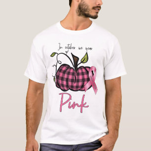 Oktober Vi Bära Rosa Pumpkin Breast Cancer Awarene T Shirt