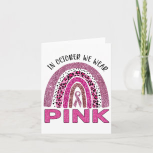 Oktober vi Bära Rosa Rainbow Breast Cancer Awarene Kort