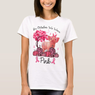 Oktober Vi Bära Rosa Ribbon Gris Breast Cancer Awa T Shirt