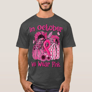 Oktober Vi Bära Rosa Solros Breast Cancer Warri T Shirt