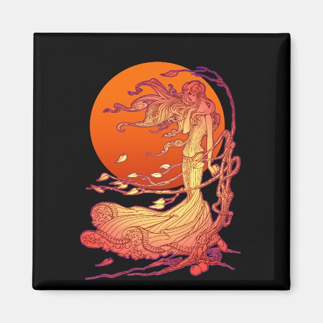 Oktober Vind Square Magnet (Framsidan)