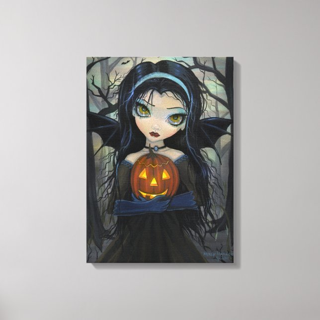 Oktober Woods Halloween Vampyr Canvastryck (Framsida)