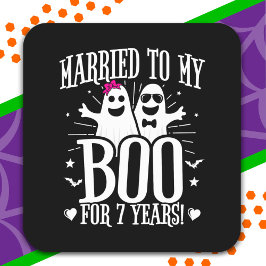 Oktoberårsdagen av Bröllop-årsdagen för 7:e-firand Fyrkantigt Klistermärke