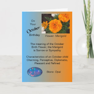 Oktoberdagskort - Marigold och Opal Kort