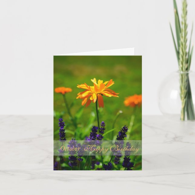 Oktoberdagstidningen Stunning Orange Marigolds Kort (Framsida)