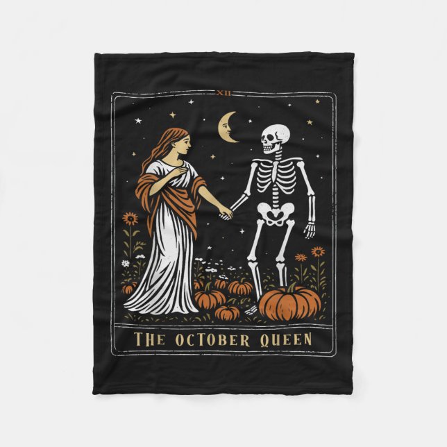 Oktoberdrottningens Tarot Card Halloween Soky Seas Fleecefilt (Framsidan)