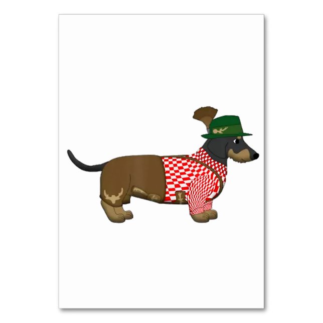 Oktoberfest 2018 - Lustigt tyskt Dachshund Costume Bordsnummer (Framsidan)