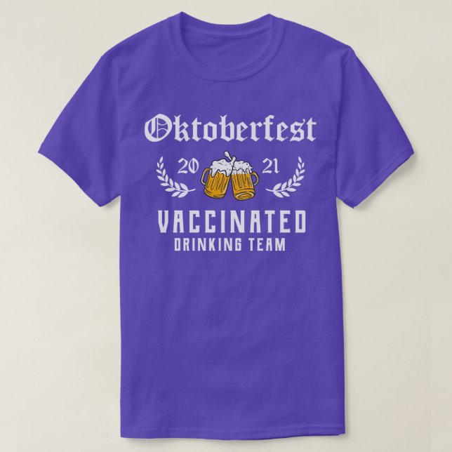 Oktoberfest 2021 Vaccinerat drickslag T Shirt (Design framsida)