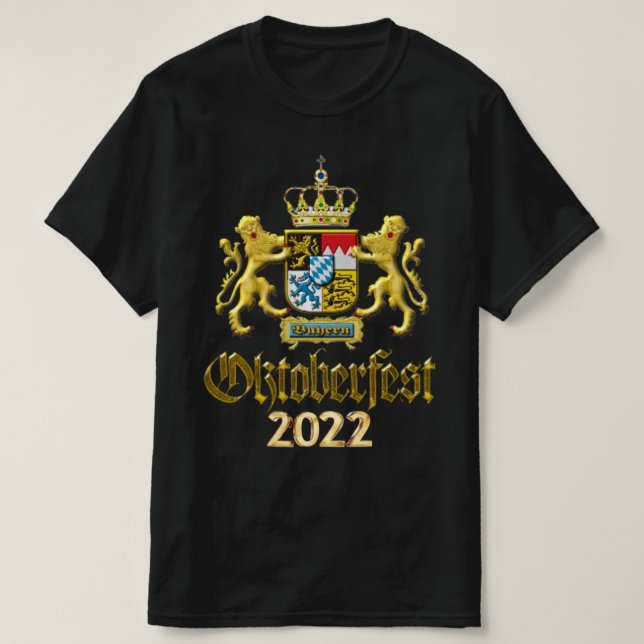 Oktoberfest 2022 Bavaria Vapensköld T-shirt (Design framsida)