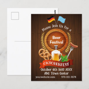Oktoberfest Beer Barrel Vykort
