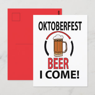 Oktoberfest Beer Drinking Funny Oktoberfest Vykort
