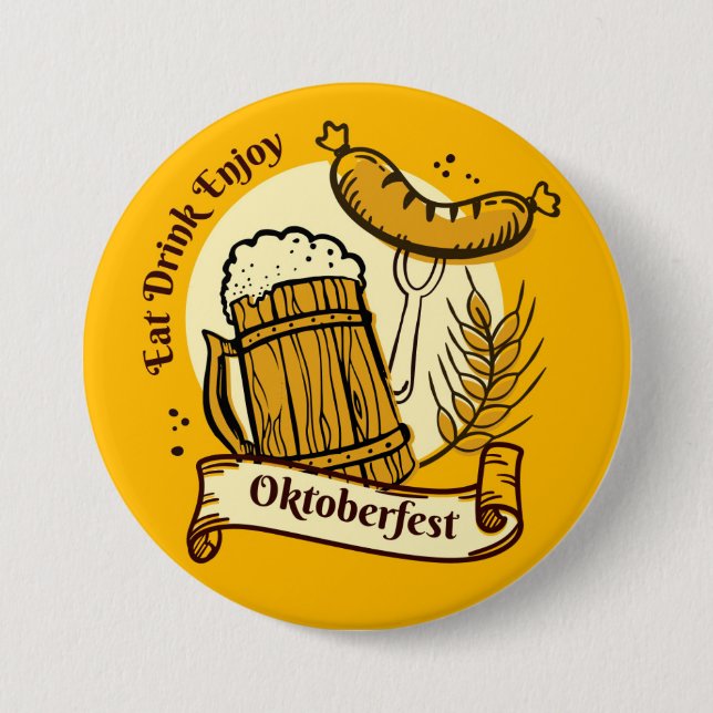 Oktoberfest Beer Festival Button Knapp (Framsida)
