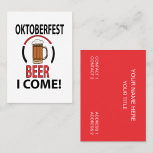 Oktoberfest Beer Festival Oktoberfest Visitkort