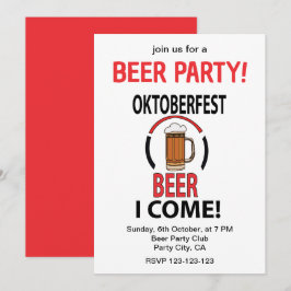 Oktoberfest Beer Festival Party Oktoberfest Inbjudningar