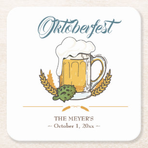 Oktoberfest Beer Festival Underlägg Papper Kvadrat