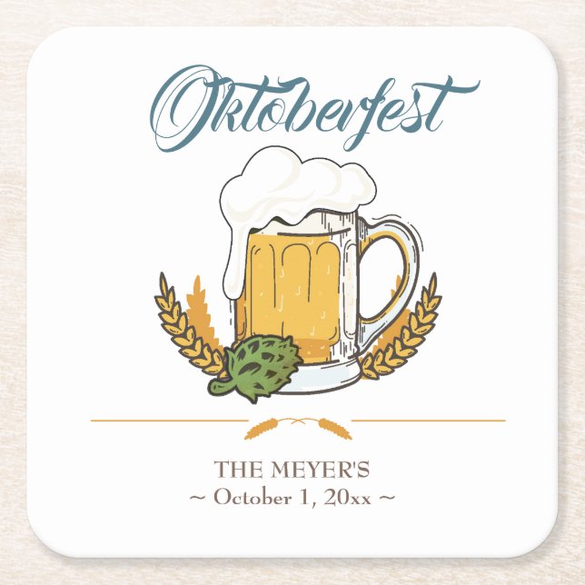 Oktoberfest Beer Festival Underlägg Papper Kvadrat (Framsidan)
