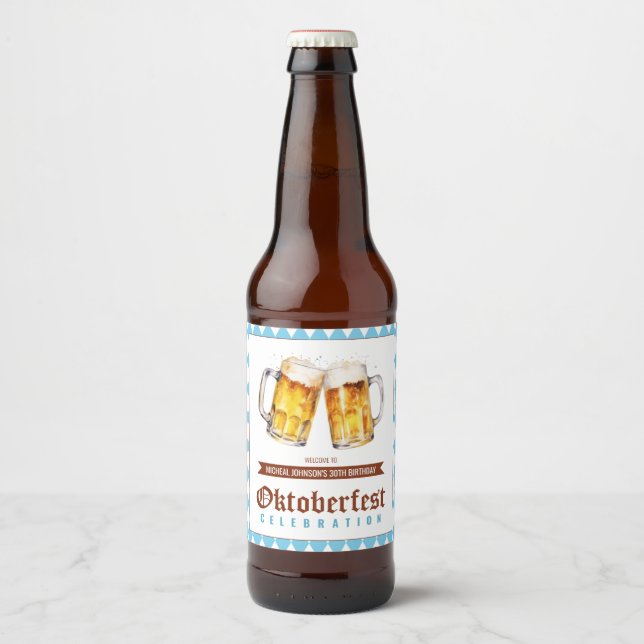 Oktoberfest Beer-Födelsedagsfest Ölflaska Etikett (Framsida)