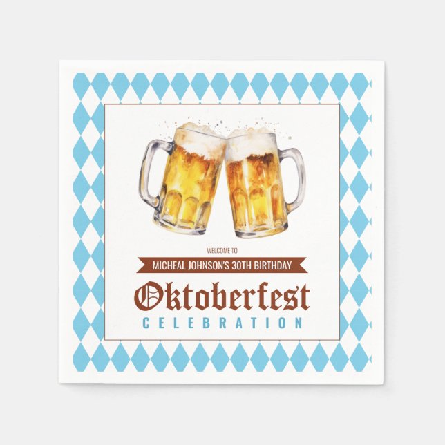 Oktoberfest Beer-Födelsedagsfest Pappersservett (Framsidan)