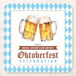 Oktoberfest Beer-Födelsedagsfest Underlägg Papper Kvadrat