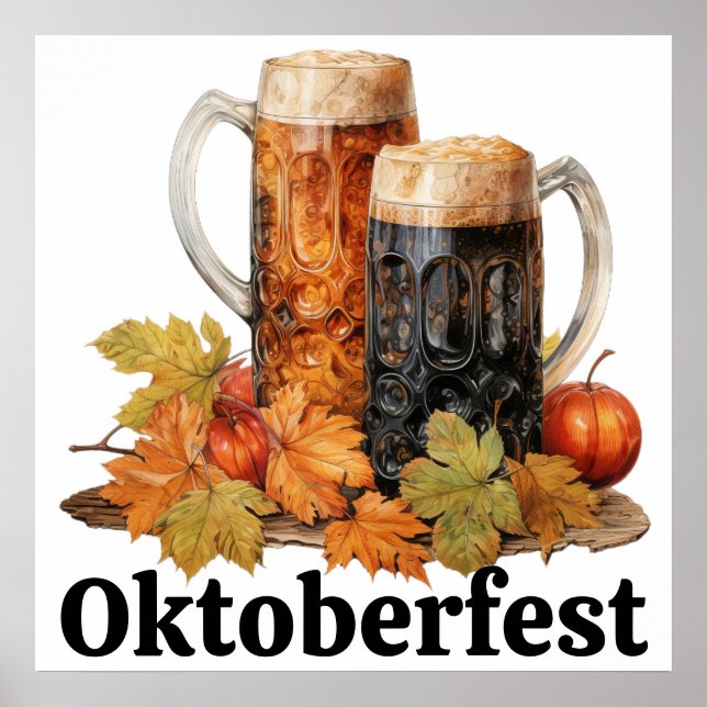 Oktoberfest Beer Mugg Art Poster (Framsidan)