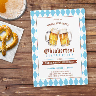 Oktoberfest Beer Party 30års födelsedag Inbjudningar