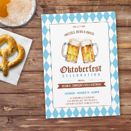 Oktoberfest Beer Party 50:e födelsedagen Inbjudningar