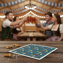 Oktoberfest Beer, Pretzel & Sause Mönster Pappersservett