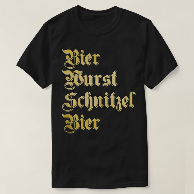 Oktoberfest BIER WURST SCHNITZEL BIER Funny tysk T Shirt (Design framsida)