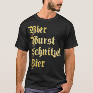 Oktoberfest BIER WURST SCHNITZEL BIER Funny tysk T Shirt