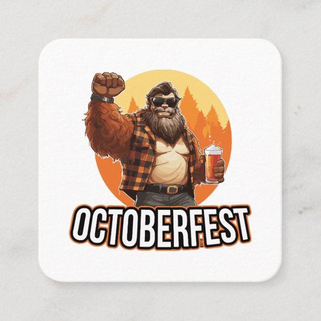 Oktoberfest Bigfoot Fyrkantigt Visitkort (Framsida)