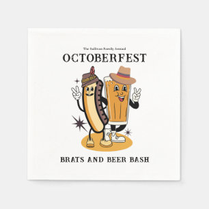 Oktoberfest Brats och Beer Fall Party Retro Pappersservett