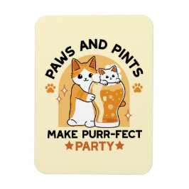 Oktoberfest Cat Party Tassar och Pints Magnet