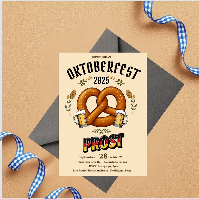 Oktoberfest-festlig inbjudan | Bayerskt öl Prost (Skapare uppladdad)
