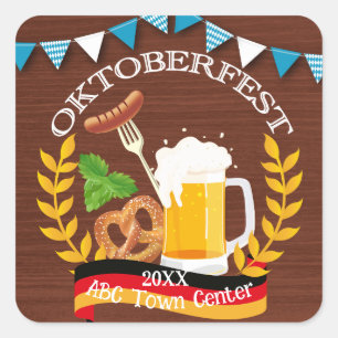 Oktoberfest Fyrkantigt Klistermärke