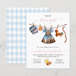 Oktoberfest Girl Baby Shower Clothesline Inbjudningar