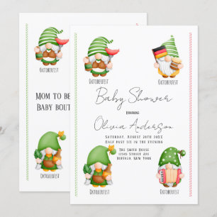 Oktoberfest Gnome Baby Shower Inbjudningar