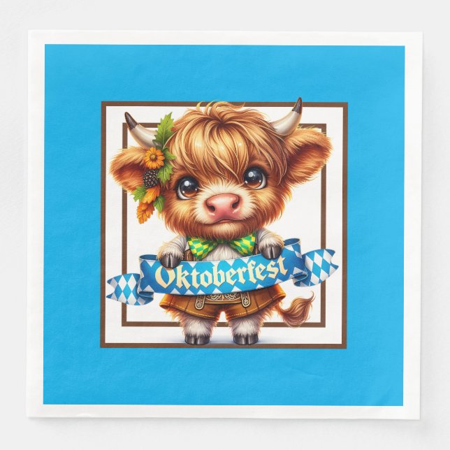 Oktoberfest Highland Ko  Pappersservetter till mid (Framsida)