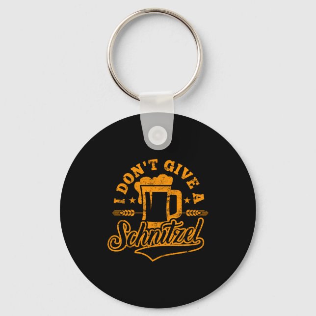 Oktoberfest Jag Ger Inte En Schnitzel Öl Män Kvinn Nyckelring (Framsida)