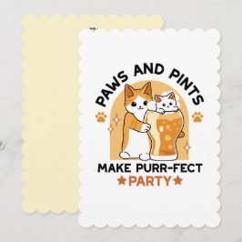 Oktoberfest Kattparty Paws och Pints Julkort