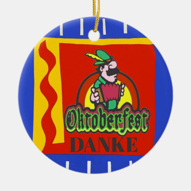 Oktoberfest, lägg till, redigera text julgransprydnad keramik (Framsidan)