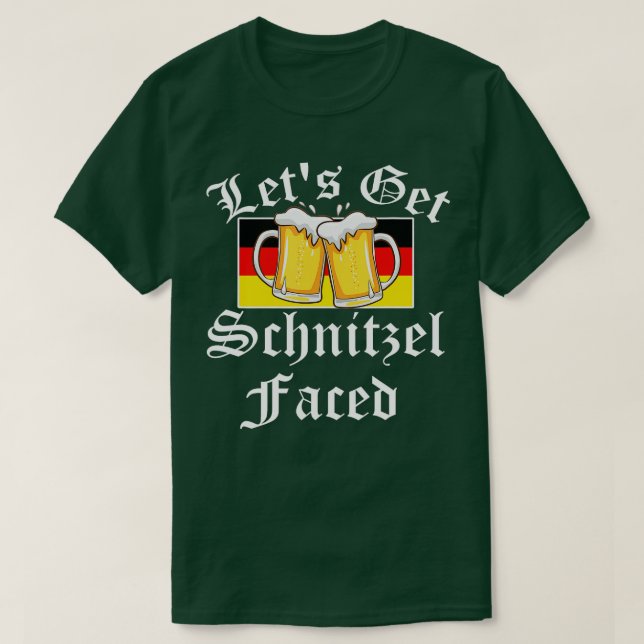 Oktoberfest - Låt oss ta Schnitzel-ansiktet på den T Shirt (Design framsida)