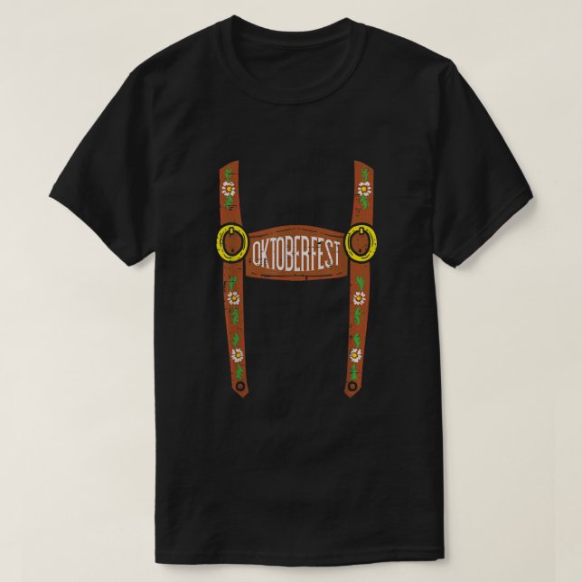 Oktoberfest Lederhosen Halloween Costume German Me T Shirt (Design framsida)