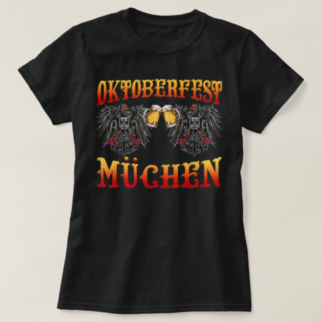 Oktoberfest München Tyskland Flagga Beer Drink T Shirt (Design framsida)