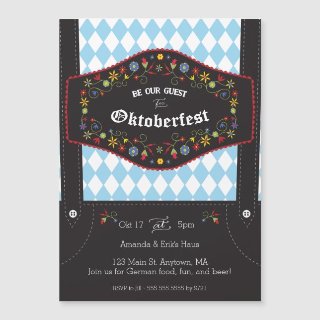 Oktoberfest (Oktoberfest) inbjudan till tyska part Magnetisk Inbjudningskort (Framsida)
